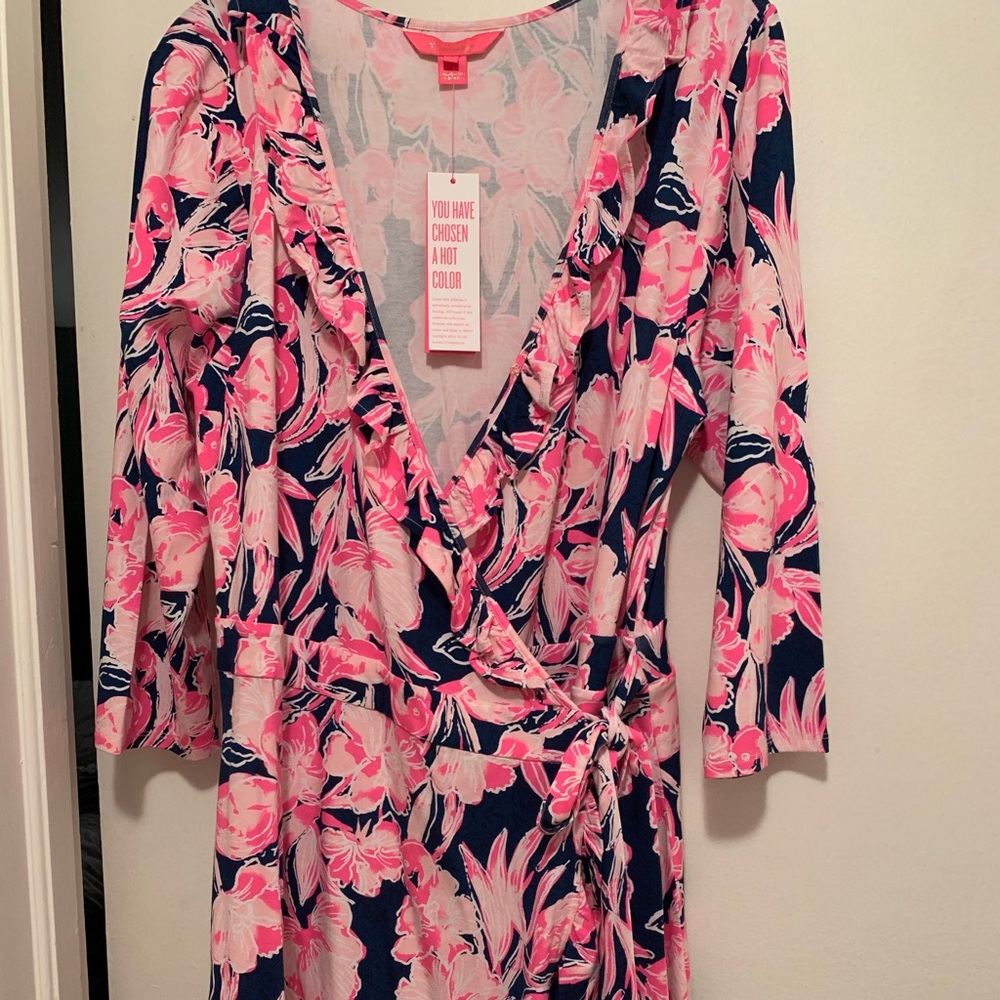 Lilly Pulitzer Inky Navy Flamingle Romper